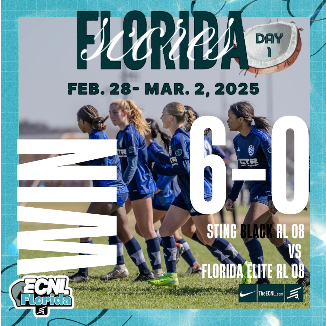 Sting 08 Black ECNL RL (@ecnl_rl_08) on Twitter photo Great start at #ecnlfl. 6-0 Win
⚽️ <a href="/kianaesja/">Kiana Lopez Wilson</a>
⚽️ <a href="/laurendelapaz08/">Lauren Delapaz</a>
⚽️ Becca Rovner #15
⚽️ <a href="/CameronPero2026/">Cameron Pero</a>
⚽️ Sofia Tepichin #10
🅰️ Claire Allen
🧤 <a href="/Jsulli44/">Jadyn Sullivan</a>
<a href="/tomas_boyle5/">Tomás Boyle</a> <a href="/DylanAsher_2/">Dylan Asher</a> <a href="/PrepSoccerTX/">Prep Soccer Texas</a> <a href="/ImYouthSoccer/">ECNL/GA/Recruiting/College Soccer</a> <a href="/ImCollegeSoccer/">College Soccer Truth ™</a> <a href="/TheSoccerWire/">SoccerWire</a> <a href="/ECNLgirls/">ECNL Girls</a> Great start at #ecnlfl. 6-0 Win
⚽️ <a href="/kianaesja/">Kiana Lopez Wilson</a>
⚽️ <a href="/laurendelapaz08/">Lauren Delapaz</a>
⚽️ Becca Rovner #15
⚽️ <a href="/CameronPero2026/">Cameron Pero</a>
⚽️ Sofia Tepichin #10
🅰️ Claire Allen
🧤 <a href="/Jsulli44/">Jadyn Sullivan</a>
<a href="/tomas_boyle5/">Tomás Boyle</a> <a href="/DylanAsher_2/">Dylan Asher</a> <a href="/PrepSoccerTX/">Prep Soccer Texas</a> <a href="/ImYouthSoccer/">ECNL/GA/Recruiting/College Soccer</a> <a href="/ImCollegeSoccer/">College Soccer Truth ™</a> <a href="/TheSoccerWire/">SoccerWire</a> <a href="/ECNLgirls/">ECNL Girls</a>