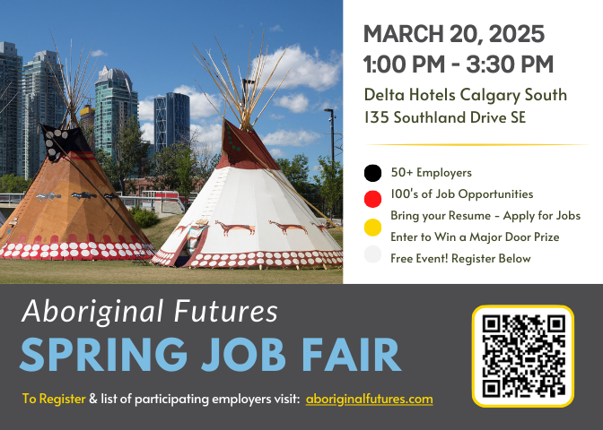 Join Us on March 20th!

REGISTER TO RESERVE YOUR SPOT: …tc-spring-job-fair-2025.eventbrite.ca

For a list of participating companies visit: aboriginalfutures.com/spring-job-fai…