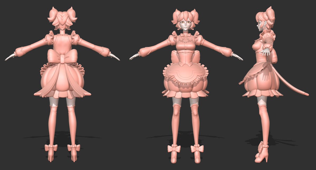 Mushety's tweet photo. This Absolutely adorable design came across my feed on Artstation and i had to sculpt her. i shot the artist a message and they were so sweet giving me permission.
i want to make a nice portfolio piece with her and her pastry cart 
🎨: Lena Clapaud
https://t.co/ZdKwNjt1Dp https://t.co/XU02mznxlu