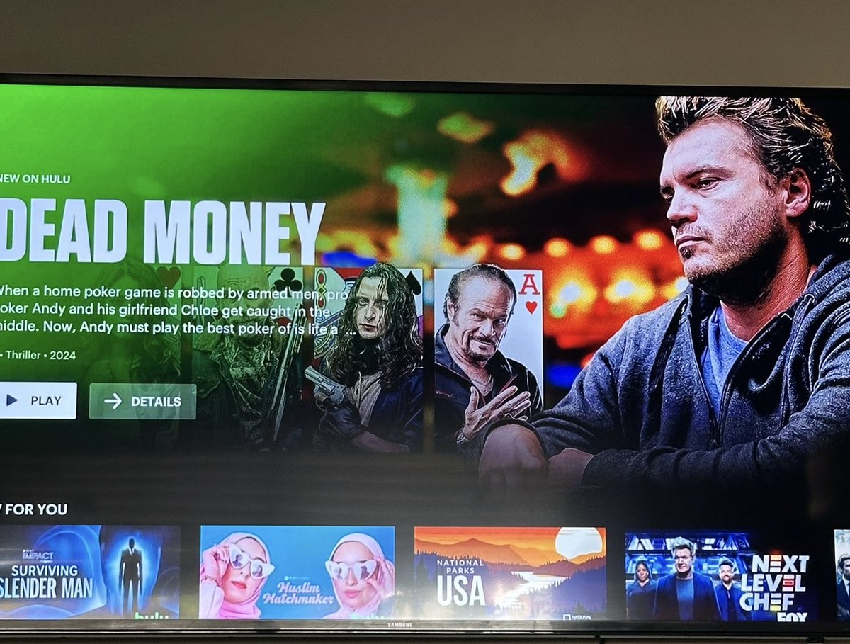 #DeadMoney Hulu's front page, enjoy