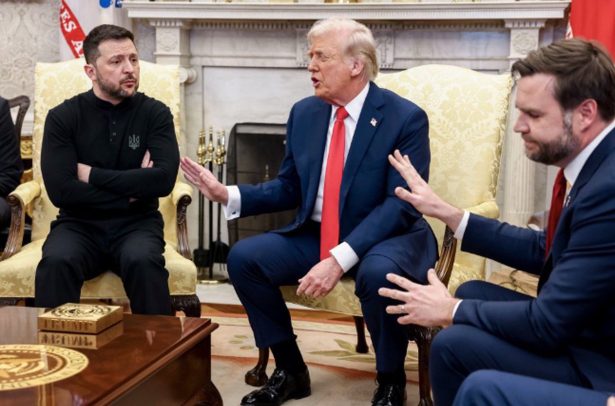 Donald J. Trump, J.D. Vance and Volodymyr Zelenskyy in the White House