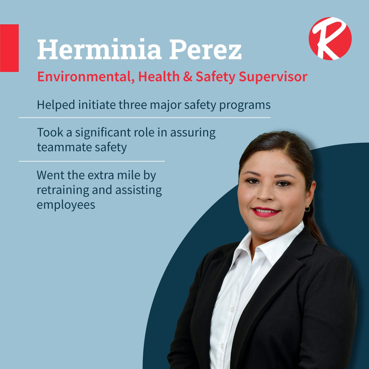 Employee spotlight: Herminia Perez! As EHS Supervisor at our Nuevo Laredo Plant, Herminia plays a key role in initiating the Always Safety Pledge, the Safety Observations Program and the basic safety audits that make every Robertshaw site safer. #EmployeeSpotlight #Safety