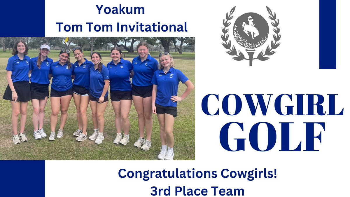 Edna Cowgirls Golf is making moves!

On Wednesday, February 26, the Edna Cowgirls Golf Team hit the course at the Yoakum Tom Tom Golf Tournament and brought home a 3rd place team finish! 

Proud of these ladies for their effort and grit! Keep grinding!