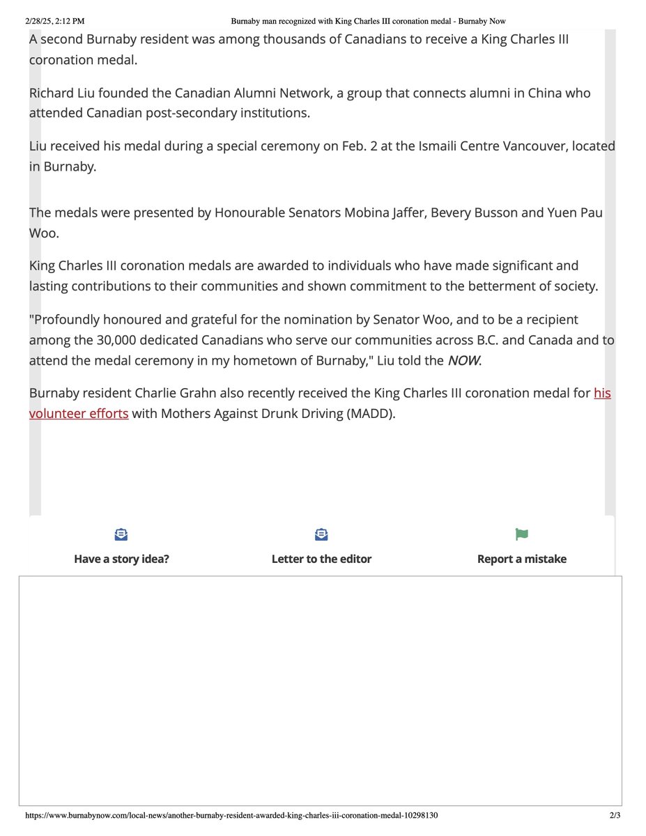 Always nice to be in good company when it comes to national honours, esp those from your own city. Just saw news today of well deserving recipients by Minister <a href="/terrybeech/">Terry Beech 黃志峰</a>, that included <a href="/MayorofBurnaby/">Burnaby Mayor's Office</a> &amp; many well deserving citizens of this city. I won't share to steal...1/2