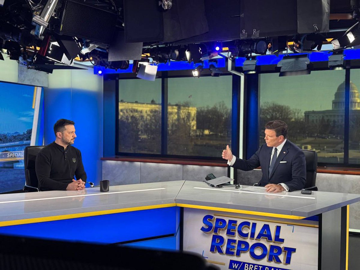 Ukrainian President Zelensky sat down in DC this afternoon with Fox’s Bret Baier.

The interview will broadcast at 6:00 PM EST.