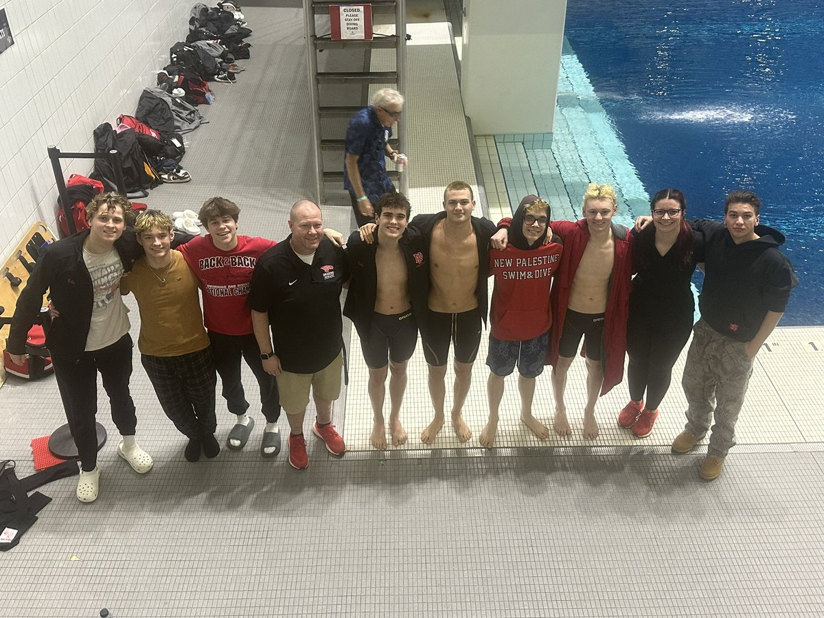 Our 200 medley relay team is ready to take the pool in the IHSAA State Finals.
