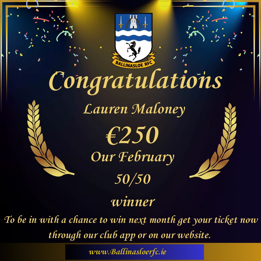 February winner
Get all the latest news on the Ballinasloe RFC app member.clubspot.app/club/ballinasl…