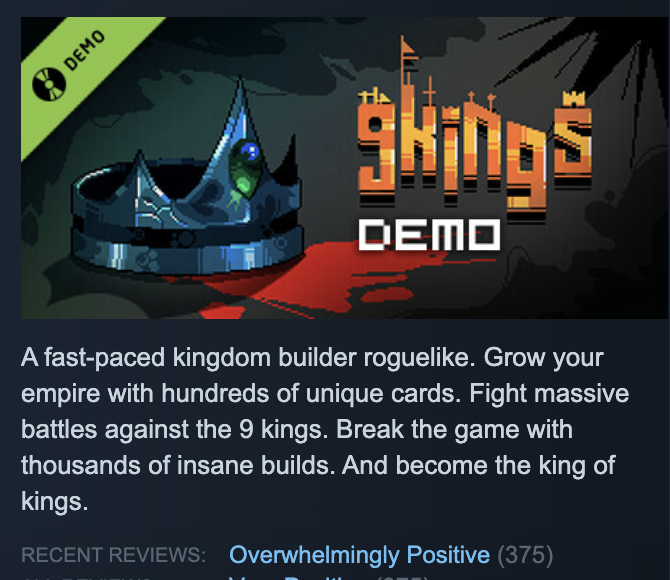Super stoked about the overwhelmingly positive reviews 9 Kings is getting this Next Fest. This is why we make games 🥹 

#indiegames #nextfest #strategy #indiedev #roguelike