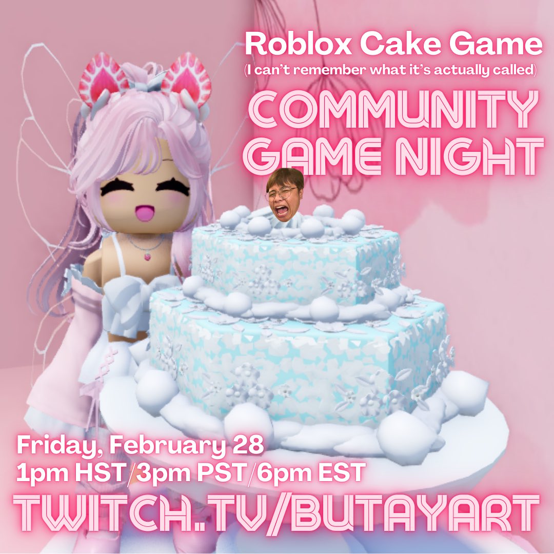 roblox community game night today :3
live on twitch soon ✨
twitch.tv/butayart