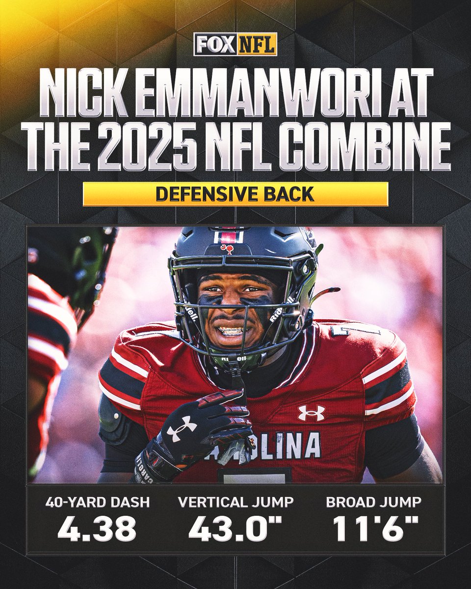 FOX Sports: NFL (@nflonfox) on Twitter photo DB Nick Emmanwori had one for those days! ๐ค
<a href="/CFBONFOX/">FOX College Football</a> | <a href="/GamecockFB/">Gamecock Football</a> DB Nick Emmanwori had one for those days! ๐ค
<a href="/CFBONFOX/">FOX College Football</a> | <a href="/GamecockFB/">Gamecock Football</a>