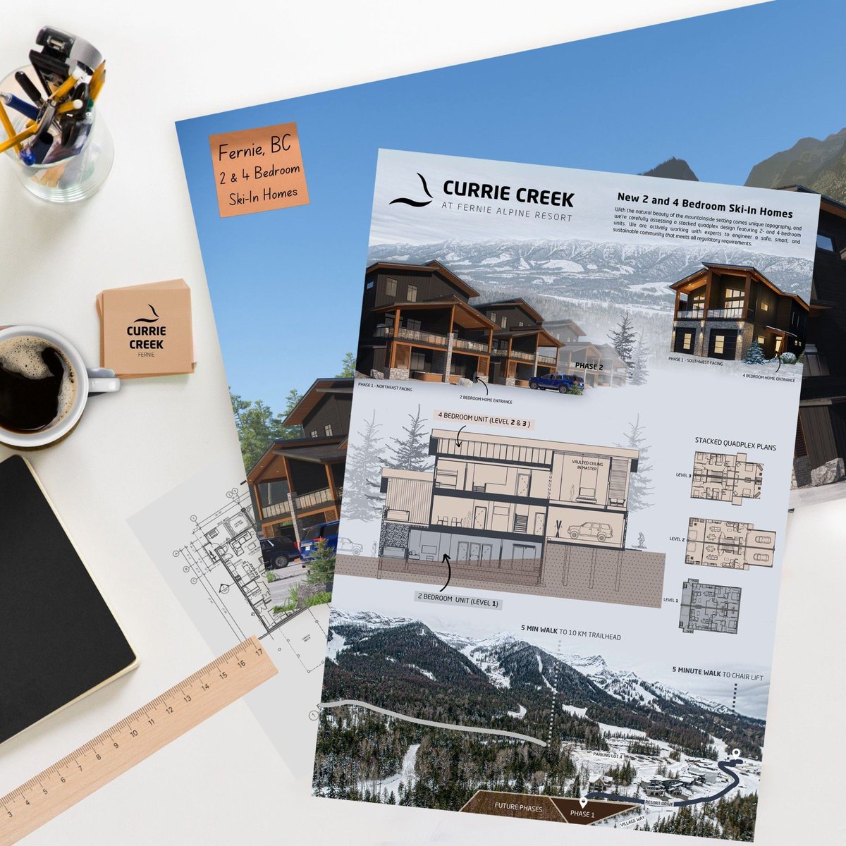 curriecreek's tweet image. ⛷️ Exciting plans at @SkiFernie! We're shaping a ski-in community on Resort Drive with stacked quadplex homes (2- &amp;amp; 4-bed options), built for active mountain living. Stay tuned for updates! 🏔️❄️ #fernie #skifernie #kootrocks #britishcolumbia