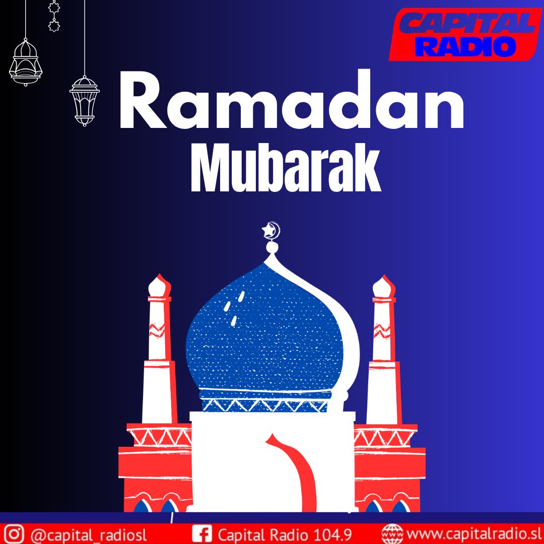 CapitalRadioSL's tweet photo. #capitalradiosl 
Ramadan Mubarak from us @CapitalRadioSL.
May Allah grant you the reward as you observe this period.

#radio #ramadan #sierraleone #islam https://t.co/2e0aLPJeQ3