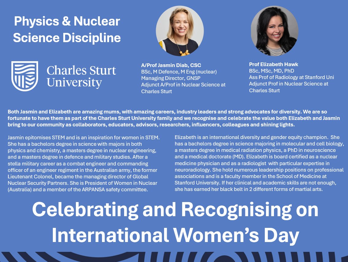 Prof Geoff Currie AM (@drgeoffcurrie) on Twitter photo International Women's Day
I just wanted to take the opportunity to recognise & celebrate 2 amazing women in leadership that I am fortunate to collaborate with. A privilege to have them on the <a href="/CharlesSturtUni/">Charles Sturt University</a> . Sending some sunshine your way <a href="/DrKEHawk/">Hawk</a> & <a href="/jasmin_diab/">Jasmin Diab</a>. International Women's Day
I just wanted to take the opportunity to recognise & celebrate 2 amazing women in leadership that I am fortunate to collaborate with. A privilege to have them on the <a href="/CharlesSturtUni/">Charles Sturt University</a> . Sending some sunshine your way <a href="/DrKEHawk/">Hawk</a> & <a href="/jasmin_diab/">Jasmin Diab</a>.
