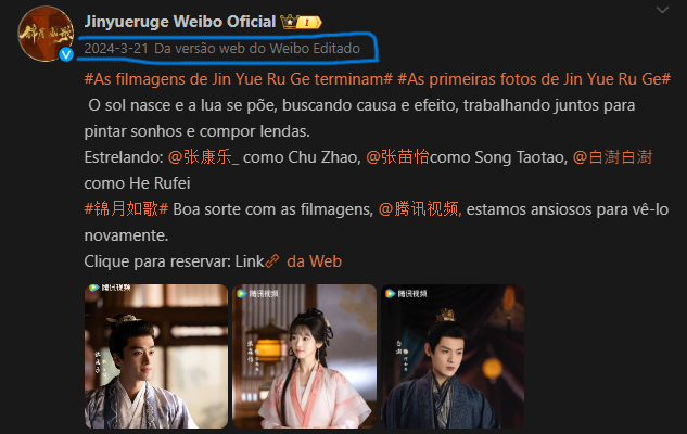 darkrivertes's tweet photo. Vemos que foram excluidos todas as postagens do ator #LiMingde, a produção ja vem alterando desde janeiro, como foi em #BrocadeOdyssey

#LegendOfTheFemaleGeneral / #锦月如歌, #ZhouYe, #ChengLei, #ZhangKangLe, #BaiShu, #ZhangMiaoYi,  deve estreiar pela Tencent entre março á abril. https://t.co/9JYXKWMygt