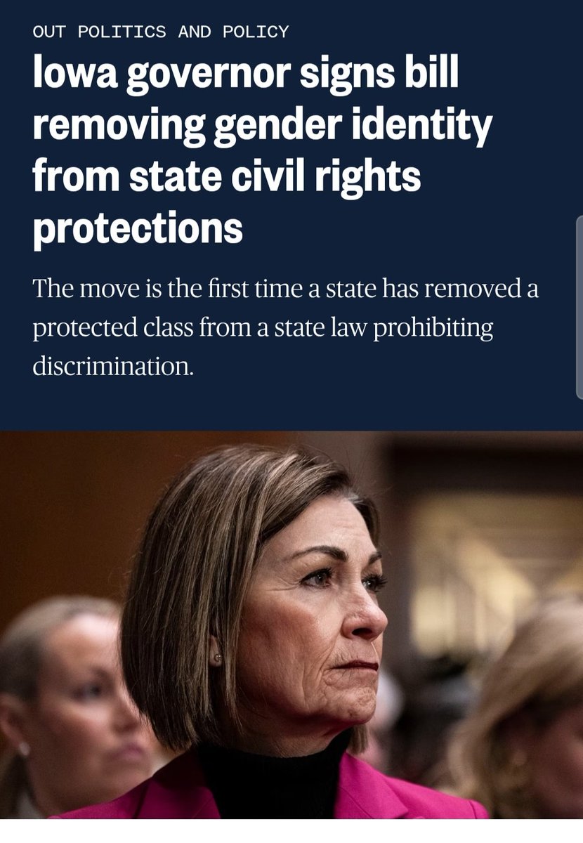 Fuck you <a href="/KimReynoldsIA/">Kim Reynolds</a>, how can anyone think that taking civil rights away from any group is a good idea? You're a terrible governor and an even worse person. You should be ashamed.