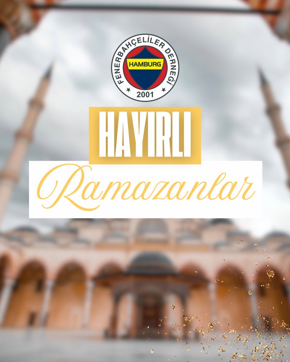 Hayırlı Ramazanlar! 🌙

Hamburg Fenerbahçeliler Derneği olarak, mübarek Ramazan ayının sağlık, huzur ve bereket getirmesini diliyoruz. Bu özel ayda birlik, beraberlik ve dayanışma içinde nice güzel günler geçirmek dileğiyle…

#HayırlıRamazan #HamburgFenerbahce