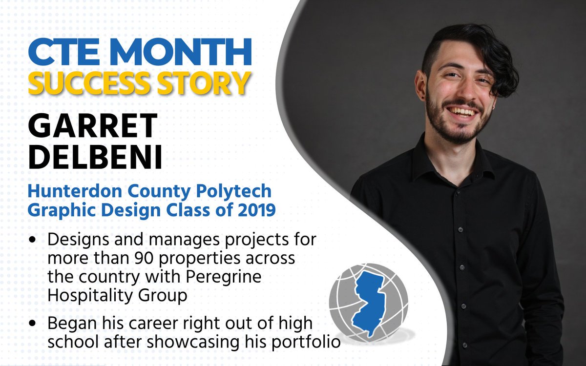 CareerTechNJ (@careertechnj) on Twitter photo #CTEMonth Success Stories continue with <a href="/HunterdonPoly/">Hunterdon Polytech</a> alumnus Garret Delbeni, who impressed his employer out of HS with his design work, securing graphic design positions and now contributing to <a href="/PeregrineHosp/">Peregrine Hospitality Group</a>.
Learn more: tinyurl.com/2p9kwk97 #CTEMonth Success Stories continue with <a href="/HunterdonPoly/">Hunterdon Polytech</a> alumnus Garret Delbeni, who impressed his employer out of HS with his design work, securing graphic design positions and now contributing to <a href="/PeregrineHosp/">Peregrine Hospitality Group</a>.
Learn more: tinyurl.com/2p9kwk97