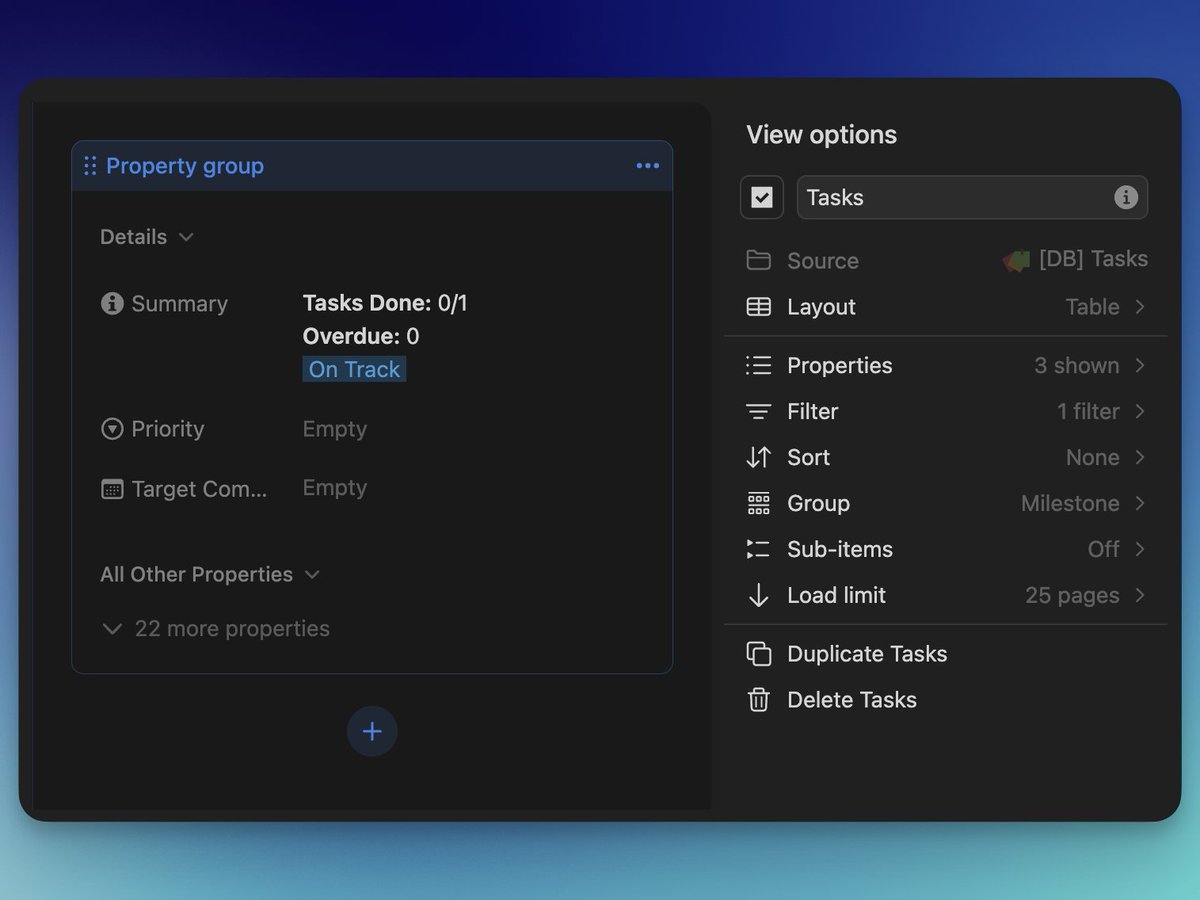 These under the radar changes that <a href="/NotionHQ/">Notion</a> made on page layouts are insane!

- Tabbed sections (only for relation properties right now)
- Tabs are basically a DB view
- A new "Link existing" option to add items

Very cool!
