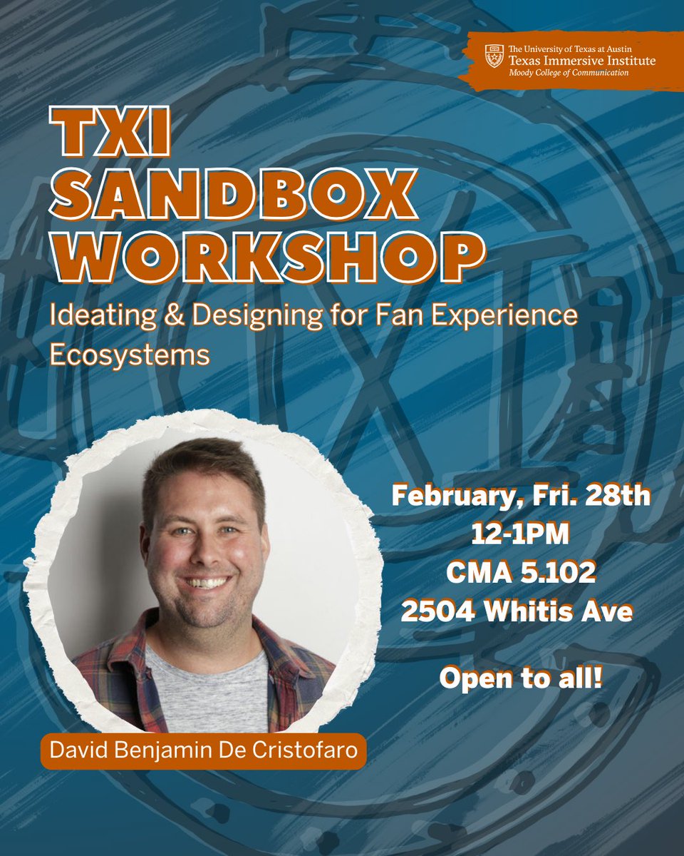 I have a great time giving a workshop at <a href="/UTAustin/">UT Austin</a> today with the Texas Immersive Institute on Ideating &amp; Designing for Fan Experience Ecosystems 💡