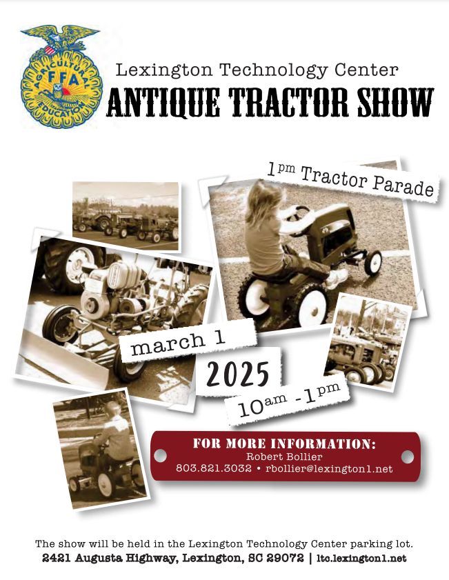 Don't forget that tomorrow from 10am-1pm there will be an Antique Tractor Show in the LTC parking lot...with a tractor parade at 1pm! 🚜 🚜
