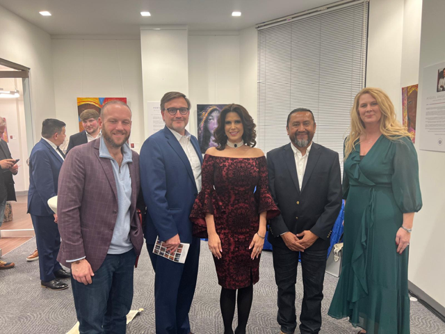 Our CEO Joe Merrill met w/ #MilenaMayorga, El Salvador’s Ambassador to the U.S., at #MiguelÁngelRamírez’s art event—30+ yrs of global influence! Discussed #Art, #AI, &amp; advancing AI education in #ElSalvador. #Innovation