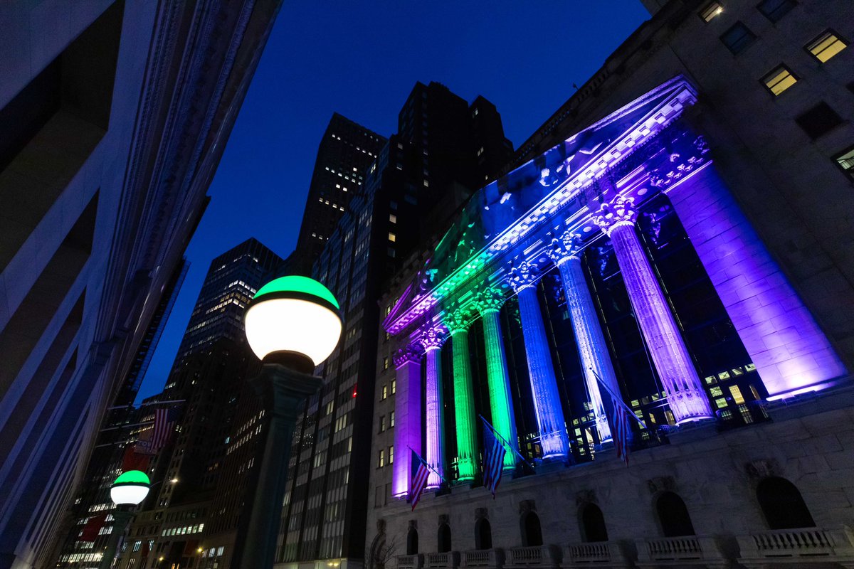 NYSE 🏛 (@nyse) on Twitter photo The NYSE lights the façade to raise awareness for #RareDiseaseDay in collaboration with <a href="/RocketPharma/">Rocket Pharmaceuticals</a>! The NYSE lights the façade to raise awareness for #RareDiseaseDay in collaboration with <a href="/RocketPharma/">Rocket Pharmaceuticals</a>!