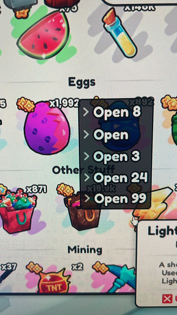 Open 99 eggs is tuff