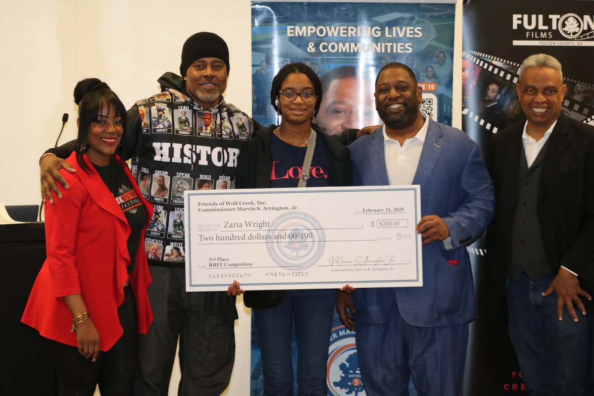 FultonInfo's tweet photo. The 2025 Black History Film Festival kicked off with an opening reception hosted by @FultonComm5 and guest emcee @LammanRucker. The evening celebrated powerful storytelling and honored student competition winners!
#experienceFulton #2025BHFF #BlackHistoryMonth #FultonCountyGA https://t.co/yxyBGi4v6y