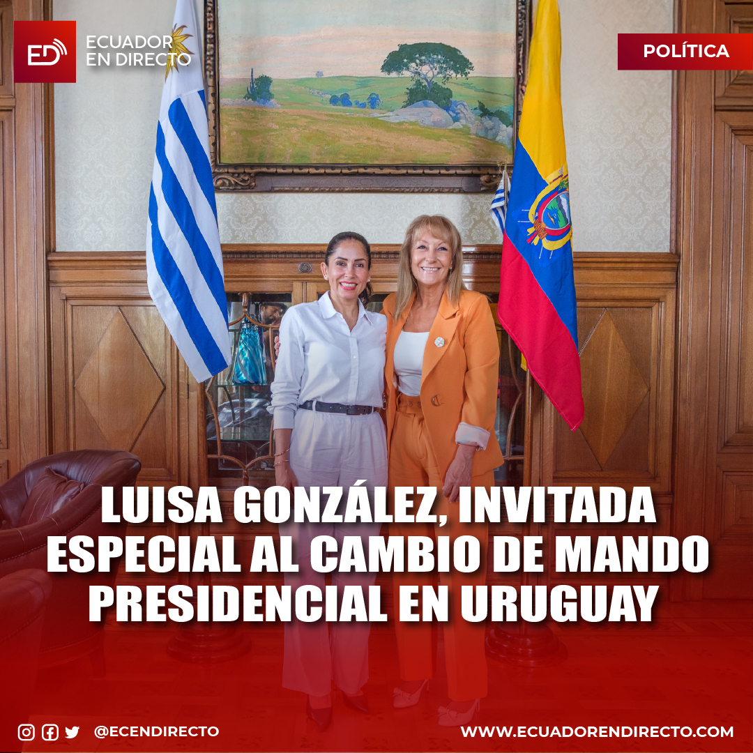 #POLÍTICA 
La presidenta del movimiento Revolución Ciudadana y candidata a la presidencia del Ecuador, Luisa González, mantendrá reuniones bilaterales con el presidente electo de Uruguay, Yamandú Orsi, así como con los mandatarios de Colombia, Gustavo Petro y de Brasil, Luiz