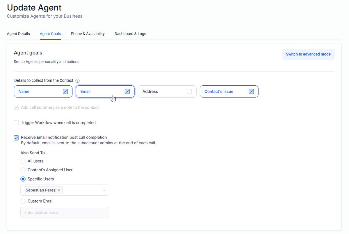 quiverflow's tweet image. Turn missed calls into opportunities with AI agents! 🤖📞 They’ll collect caller info, handle inquiries, and answer FAQs—all trained on your business data. Use Advanced mode to update contact fields &amp;amp; trigger workflows based on responses. Never miss a lead again! 🚀 #AI #CRM