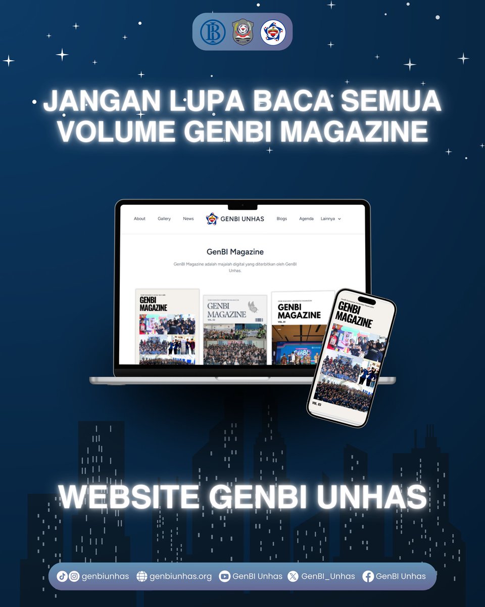 GenBI_Unhas's tweet photo. [GenBI Magazine]
Halo Genbiers!
GenBI Magazine hadir untuk kamu yang haus akan inspirasi dan wawasan baru! 📖 Dari kisah inspiratif hingga insight menarik, semuanya ada di sini.
#GenBI
#EnergiUntukNegeri
#GenBIUnhas
#DedikasiTinggiInovasiUntukNegeri https://t.co/KMQ7Wp3MJH