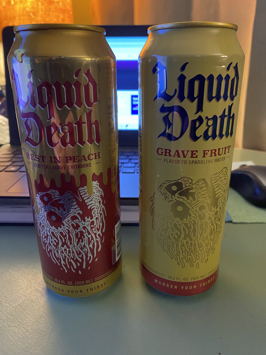 DRIPmoscatto's tweet photo. When drinking on the job turns into drinking at home! 4th quarter touchdown with the @LiquidDeath #RestInPeach X #GraveFruit 😬🥶🥶we gettin crazy over here could be an all nighter 🤘
Whats Up FRIDAYYYY
#LiquidDeath #water #soberlife #friday https://t.co/ZWACdVBMSx
