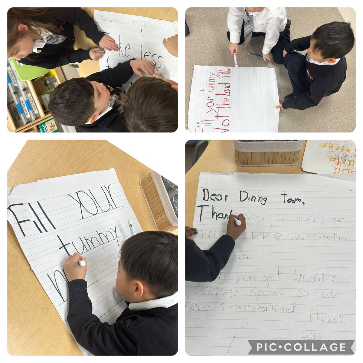 The lunch focus group is writing a letter to Sage food group and to post up posters around the dining hall!