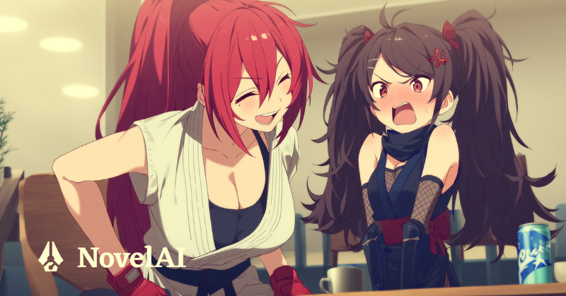 novelaiofficial's tweet photo. Unleash the power of AI with our latest anime image generation model, NovelAI Diffusion V4. Easily generate multiple characters with limitless character interactions using our new natural language feature.
