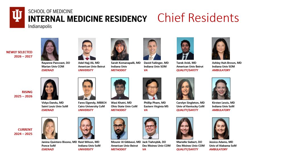 Tarek Aridi, MD (@tarekaridimd) on Twitter photo Excited for this next chapter! Grateful for the support I received from my mentors along the way! 🎉🎉
Indiana University Patient Safety and Quality Improvement Chief Resident
<a href="/IUIntMed/">Indiana University Internal Medicine</a> <a href="/HurJennifer/">Jennifer Hur, MD</a>
<a href="/IUGastro/">Indiana University Gastroenterology and Hepatology</a> Excited for this next chapter! Grateful for the support I received from my mentors along the way! 🎉🎉
Indiana University Patient Safety and Quality Improvement Chief Resident
<a href="/IUIntMed/">Indiana University Internal Medicine</a> <a href="/HurJennifer/">Jennifer Hur, MD</a>
<a href="/IUGastro/">Indiana University Gastroenterology and Hepatology</a>