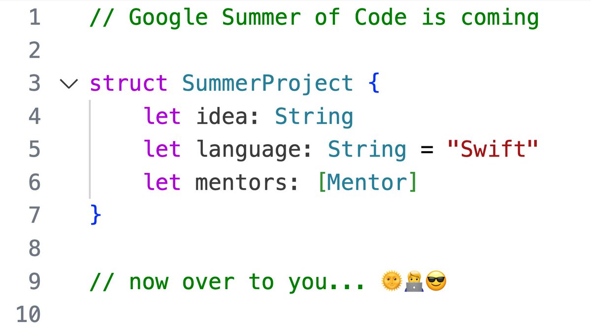 Swift Language (@swiftlang) on Twitter photo Students -- how would you like to spend the summer contributing to Swift while working with mentors from the Swift team? Lots of great projects to work on, from improving VSCode integration to compiler development. More at: forums.swift.org/t/gsoc-2025-sw… <a href="/GoogleOSS/">Google Open Source</a> #GSOC Students -- how would you like to spend the summer contributing to Swift while working with mentors from the Swift team? Lots of great projects to work on, from improving VSCode integration to compiler development. More at: forums.swift.org/t/gsoc-2025-sw… <a href="/GoogleOSS/">Google Open Source</a> #GSOC
