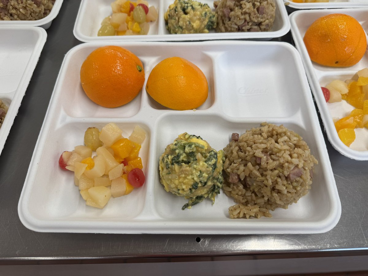 Thanks to our awesome cafe staff Mr. Galen and Ms. Julia for serving up green eggs with fried rice this morning to celebrate Dr. Seuss’ birthday!