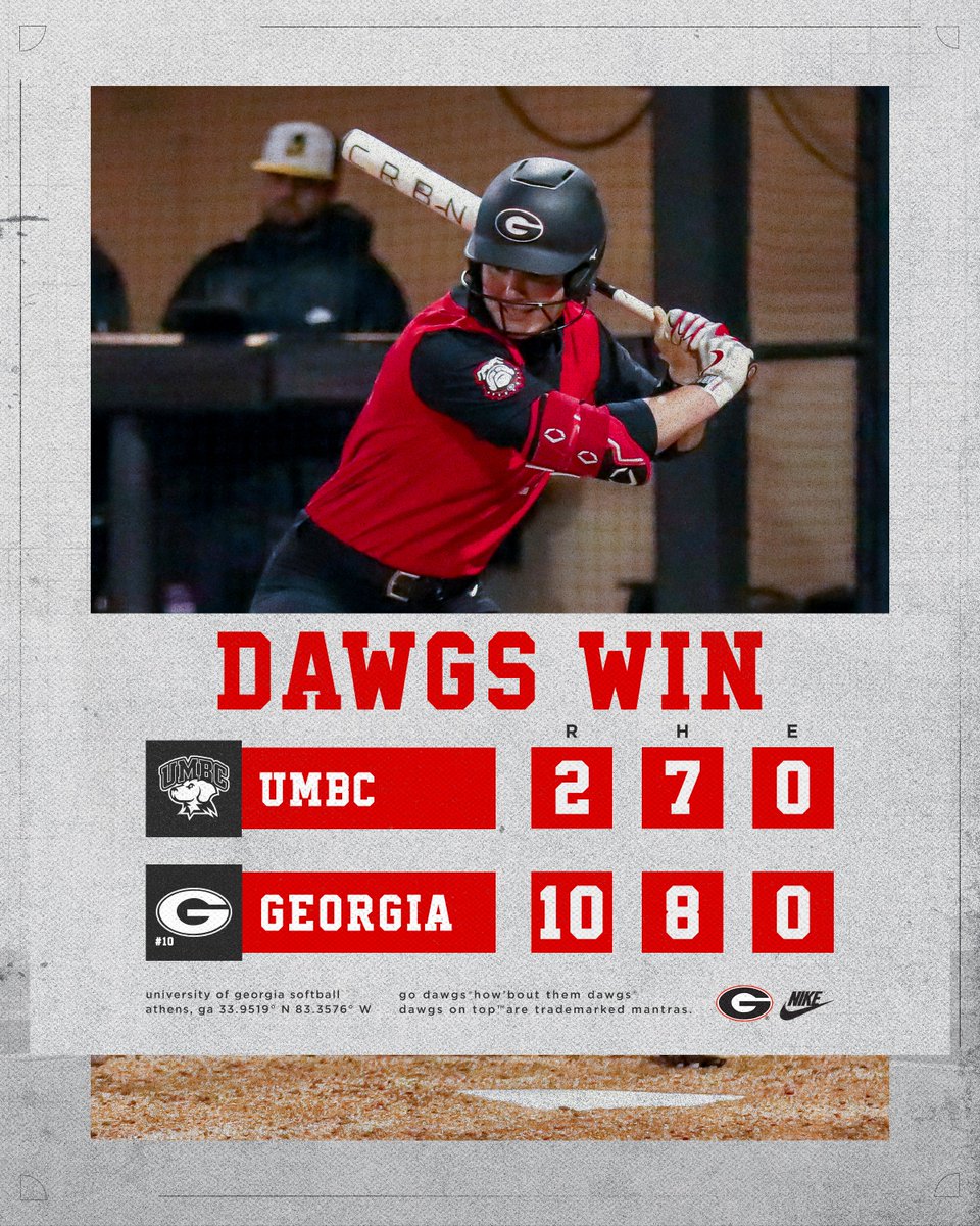 UGASoftball's tweet image. OH MY ESTHER WHITE 💣 

Essie sends a run-rule walk-off HOME RUN to the moon to finish this one in five. 

The Dawgs are back in action Saturday against Stetson at 1 p.m. and Ohio State at 3:30 p.m. 

#Team29 | #GoDawgs