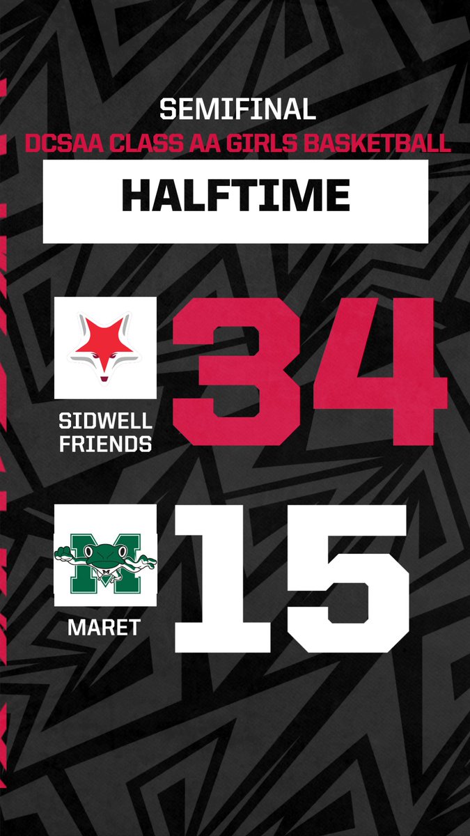 DCSAASports's tweet image. Halftime. Sidwell Friends 34 - 15 Maret #DCSAA #ClassAA #Gameday #Dcsaastatechampionship #Basketball #Girlsbasketball