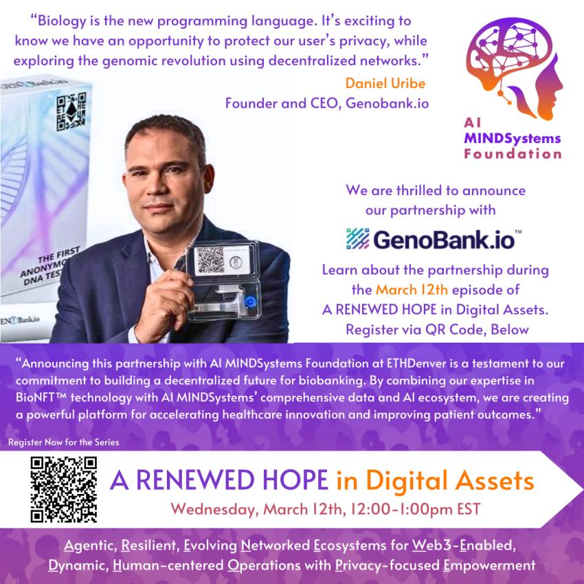 AI MINDSystems Foundation (@aimindsystems) on Twitter photo Don't miss the webinar on 3/12 with more details on the <a href="/genobank_io/">GenoBank.io (꧁BioIP꧂)</a> partnership! BioNFTs in a Trusted Data Ecosystem --> agency, ownership, and personalized medicine 💊
Register here: rb.gy/sixyam
<a href="/hlflannery/">Heather Leigh Flannery</a> <a href="/duribeb/">Daniel Uribe, MBA 🧬+⛓</a> <a href="/Zan_i_Am/">Zan Lowe-Skillern</a> Don't miss the webinar on 3/12 with more details on the <a href="/genobank_io/">GenoBank.io (꧁BioIP꧂)</a> partnership! BioNFTs in a Trusted Data Ecosystem --> agency, ownership, and personalized medicine 💊
Register here: rb.gy/sixyam
<a href="/hlflannery/">Heather Leigh Flannery</a> <a href="/duribeb/">Daniel Uribe, MBA 🧬+⛓</a> <a href="/Zan_i_Am/">Zan Lowe-Skillern</a>