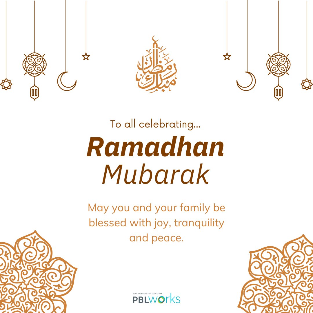 PBLWorks's tweet image. We wish you and your loved ones joy, tranquility, and peace during this Ramadan season.

As we reflect on the principles of Ramadan, check out our “Planning to Thrive” project that encourages students to reflect on their current health. Learn more here: bit.ly/3IvLVpW