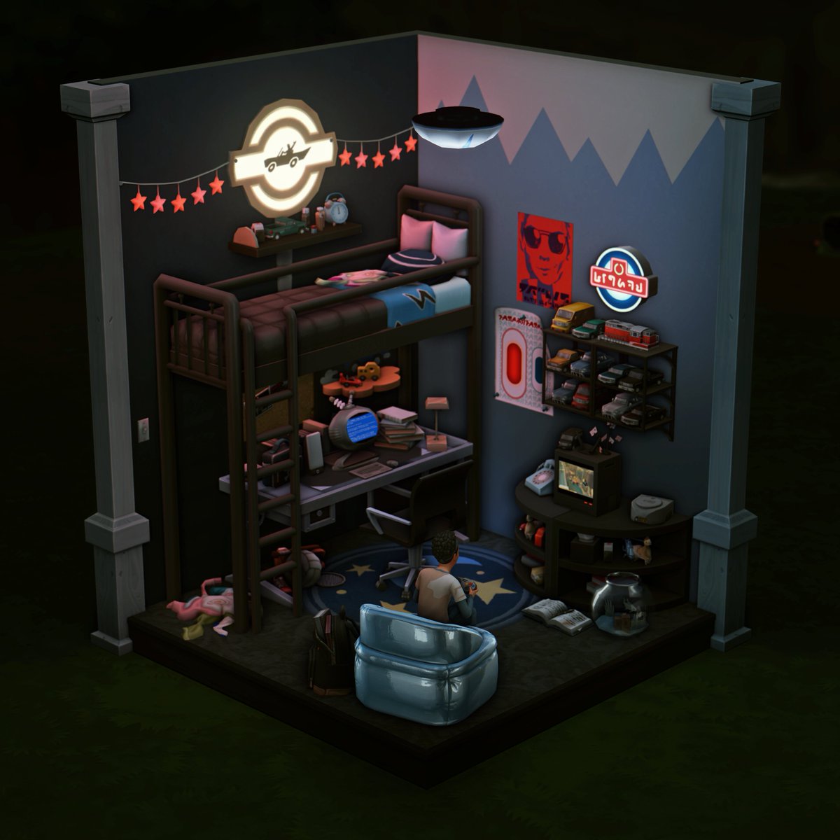 sliceoflifesims's tweet photo. Last Day of #Febbuild25 - 🥲
-Vrooom Vroooom 🚗✨|No CC|
I made a base game bedroom for a kid who like cars -
Challenge by @sims4ideas
ID: Ninoskausuaria
#ShowUsYourBuilds #ts4 #lossims https://t.co/Nuj75a8iEG