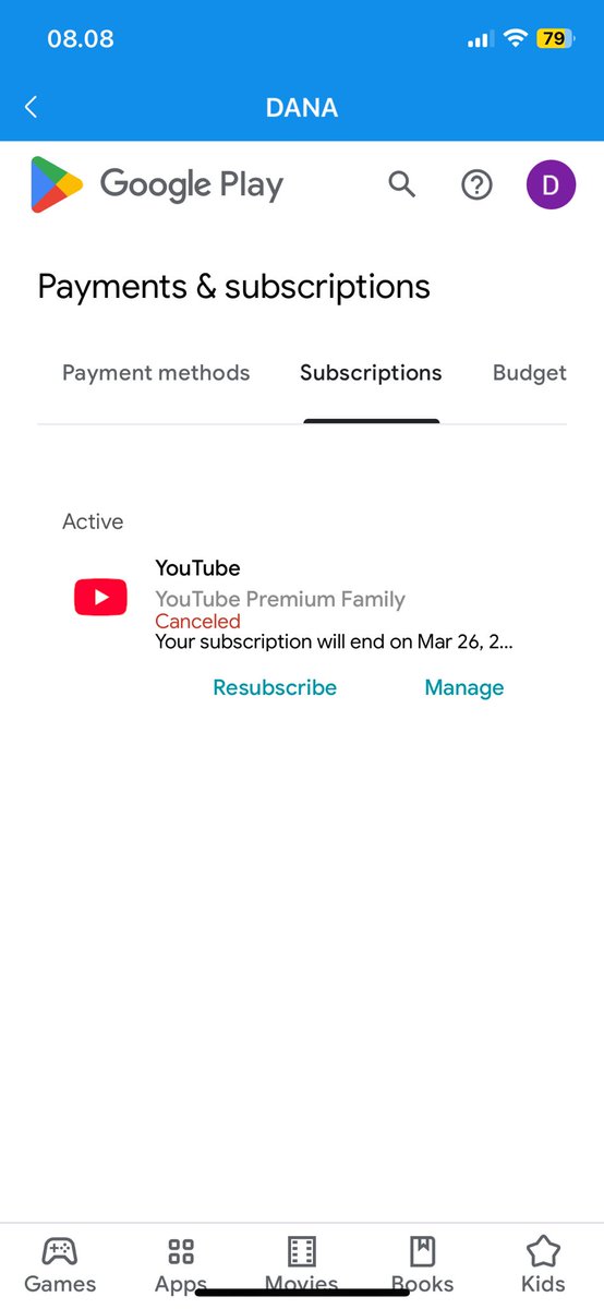 deavianty's tweet photo. @danawallet ini gimana ya tau-tau langganan youtube. Tolong saya ga mau pake ini, cara balikin saldonya gimana? https://t.co/TFEuobFVUQ
