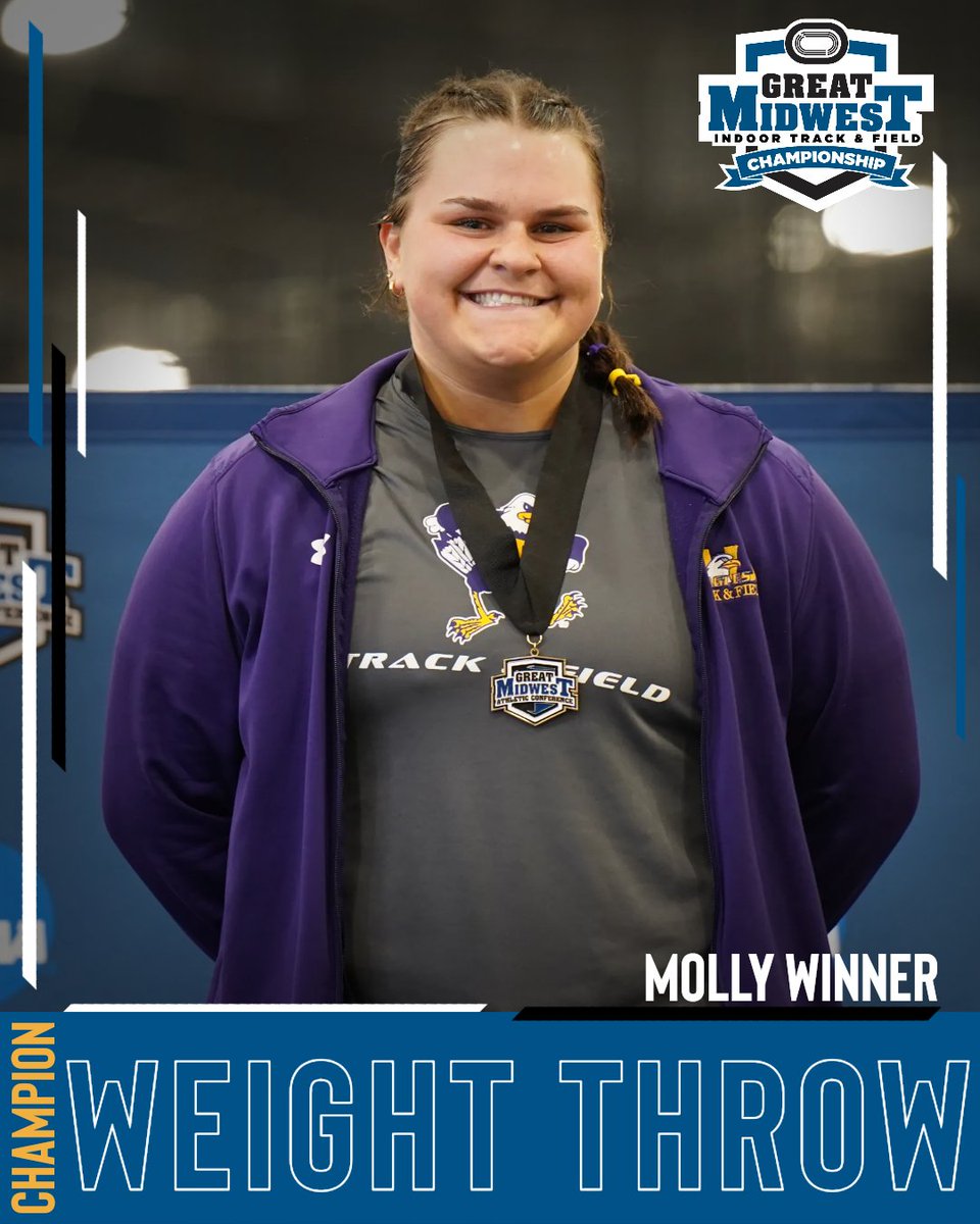 GreatMidwestAC's tweet photo. 2025 G-MAC Indoor Track &amp; Field Championships 🏆

Women's Weight Throw
🥇 - Molly Winner, Ashland https://t.co/wkiDR8JF99