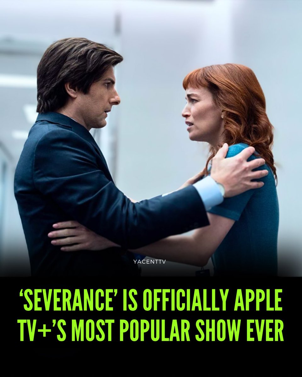 YMardochee's tweet photo. Apple has revealed Severance has broken its streaming records to steal the top spot from Ted Lasso and become the company’s biggest show in terms of unique viewers, Deadline reports.

Severance clocked a strong 589 million minutes viewed in the U.S. across all existing episodes, with 28% of those coming from the show’s second season premiere — and Apple expects the numbers to swell as the season progresses.
