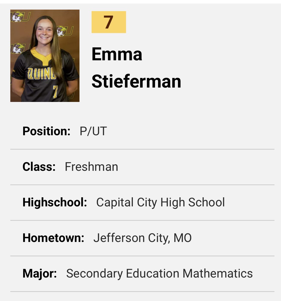 Emma Stieferman earns her first collegiate win in the circle for <a href="/QUHawksSB/">Quincy Softball</a> today!! Congrats Emma!! <a href="/EmmaStieferman/">Emma Stieferman</a>