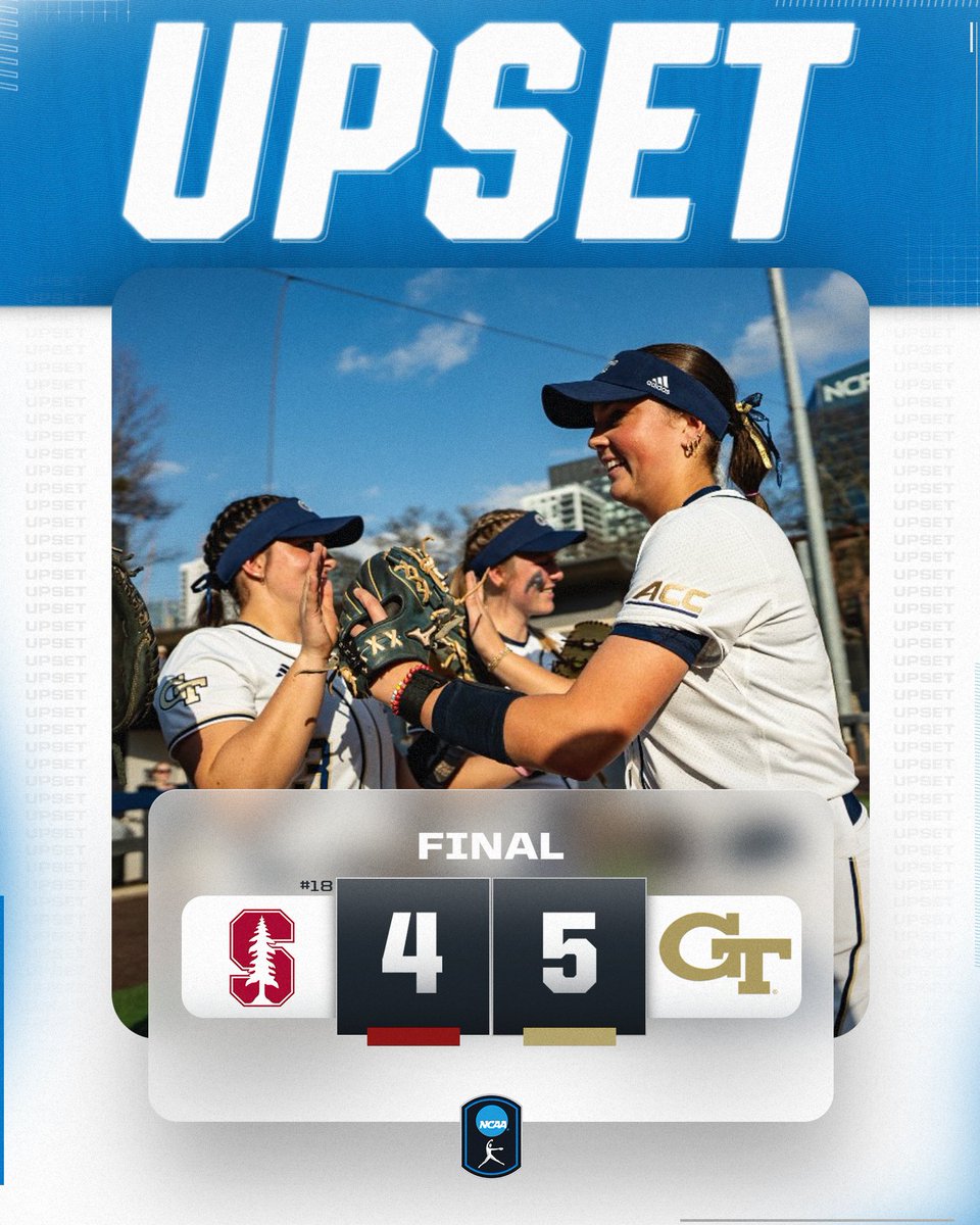 NCAA Softball (@ncaasoftball) on Twitter photo GEORGIA TECH GETS THE WIN π
<a href="/GaTechSoftball/">Georgia Tech Softball π₯π₯π₯π₯π₯</a> defeats No. 18 Stanford, 5-4!
#NCAASoftball GEORGIA TECH GETS THE WIN π
<a href="/GaTechSoftball/">Georgia Tech Softball π₯π₯π₯π₯π₯</a> defeats No. 18 Stanford, 5-4!
#NCAASoftball