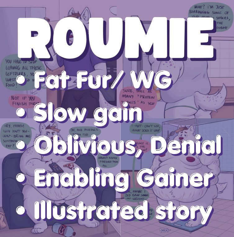 New Story: Roua’s just moved in with Oliver, who calls himself a “gainer”. Whatever that means. Roua just wishes the fatass would gain the ability to stop wasting leftovers so the wolf wouldn’t have to finish them all … 

With art by <a href="/purpurloppa/">✨Luz✨(on 🦋)</a> 🐶💕 

furaffinity.net/view/59951368/
