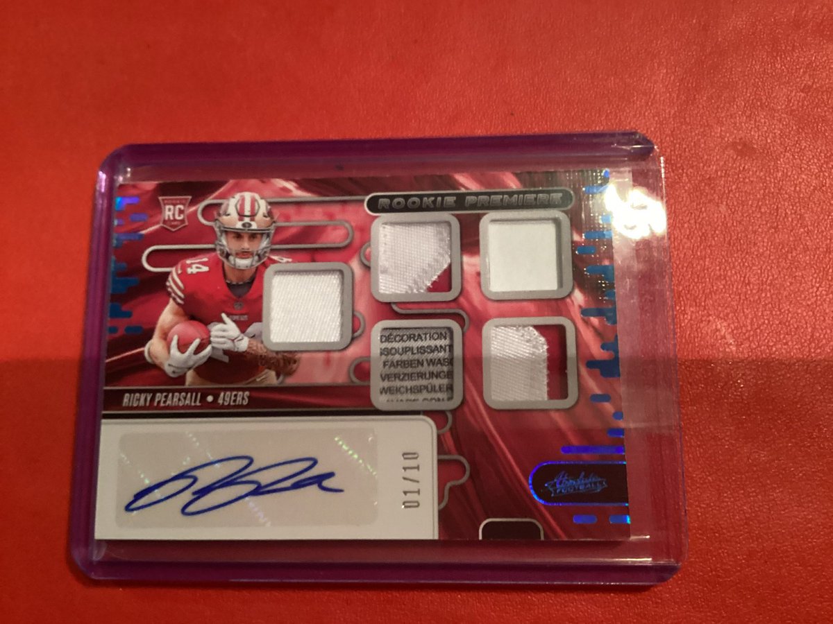 schenckmatt's tweet image. Thanks to @Nick_RAJ13 for the solid Mailday! Pearsall /10, PCA /5 and The GOAT Select Flash, also traded for this Maye RWB.