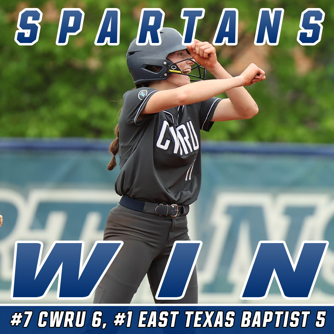 Final Score:
#7 CWRU Softball (2-0) 6, #1 East Texas Baptist (9-1) 5

CWRU takes down the top-ranked team in DIII and the reigning National Champions!!

Russo: 2-4, go-ahead HR in the fifth
Gross: 2-3, HR, SB, 2 R

#CWRU #BlueCWRU